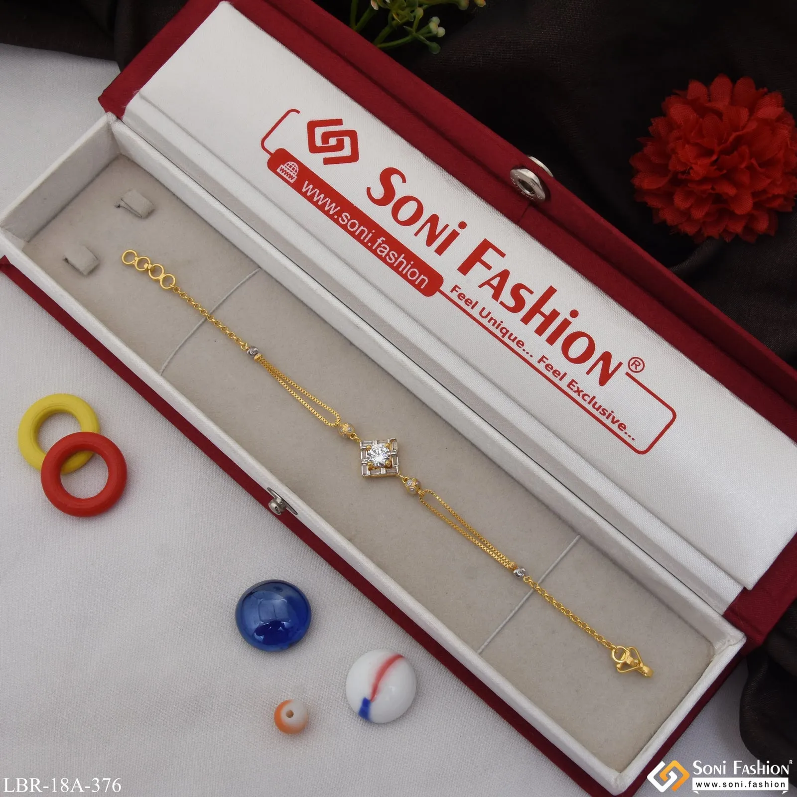 1 Gram Gold Plated Dazzling Design Bracelet for Ladies - Style A376
