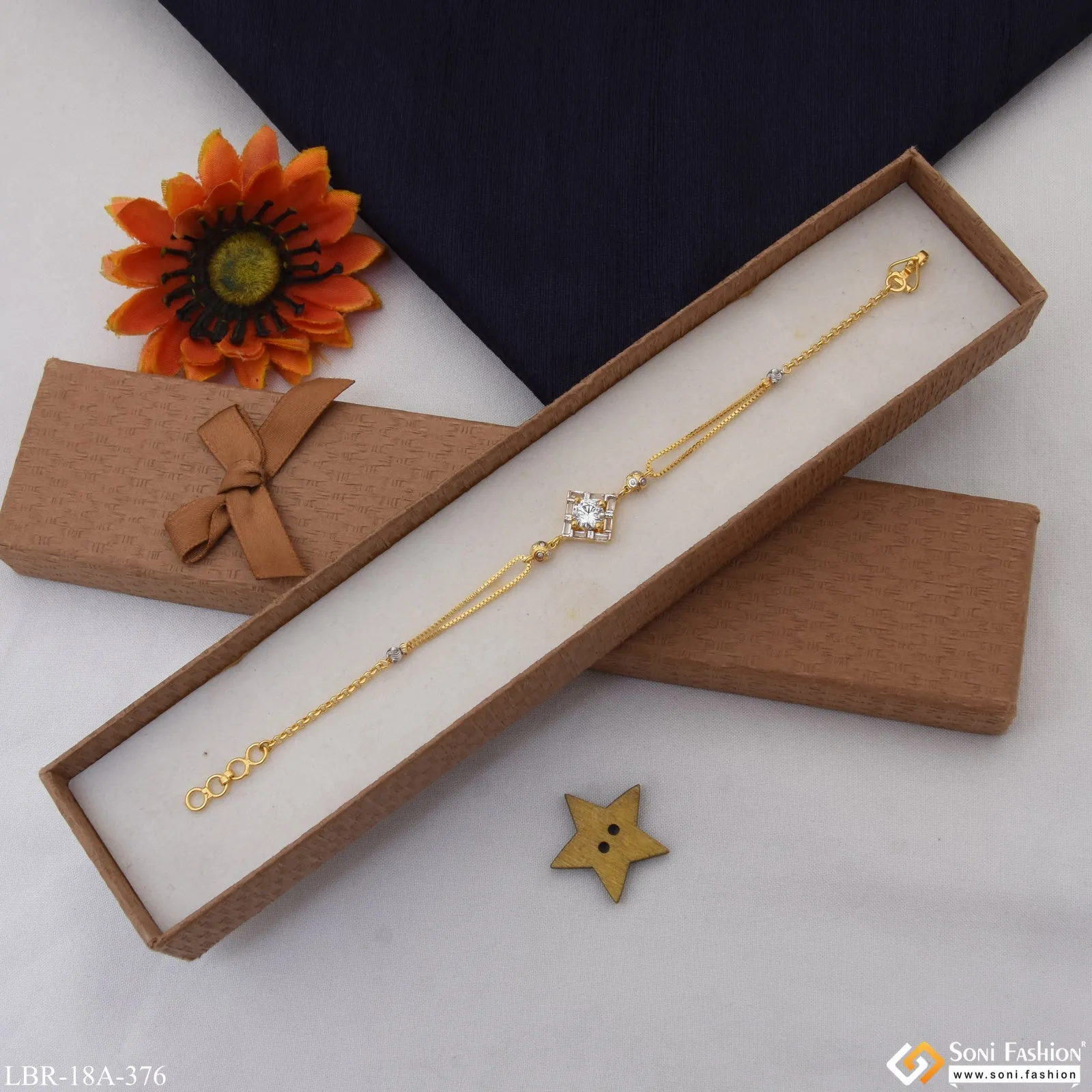 1 Gram Gold Plated Dazzling Design Bracelet for Ladies - Style A376