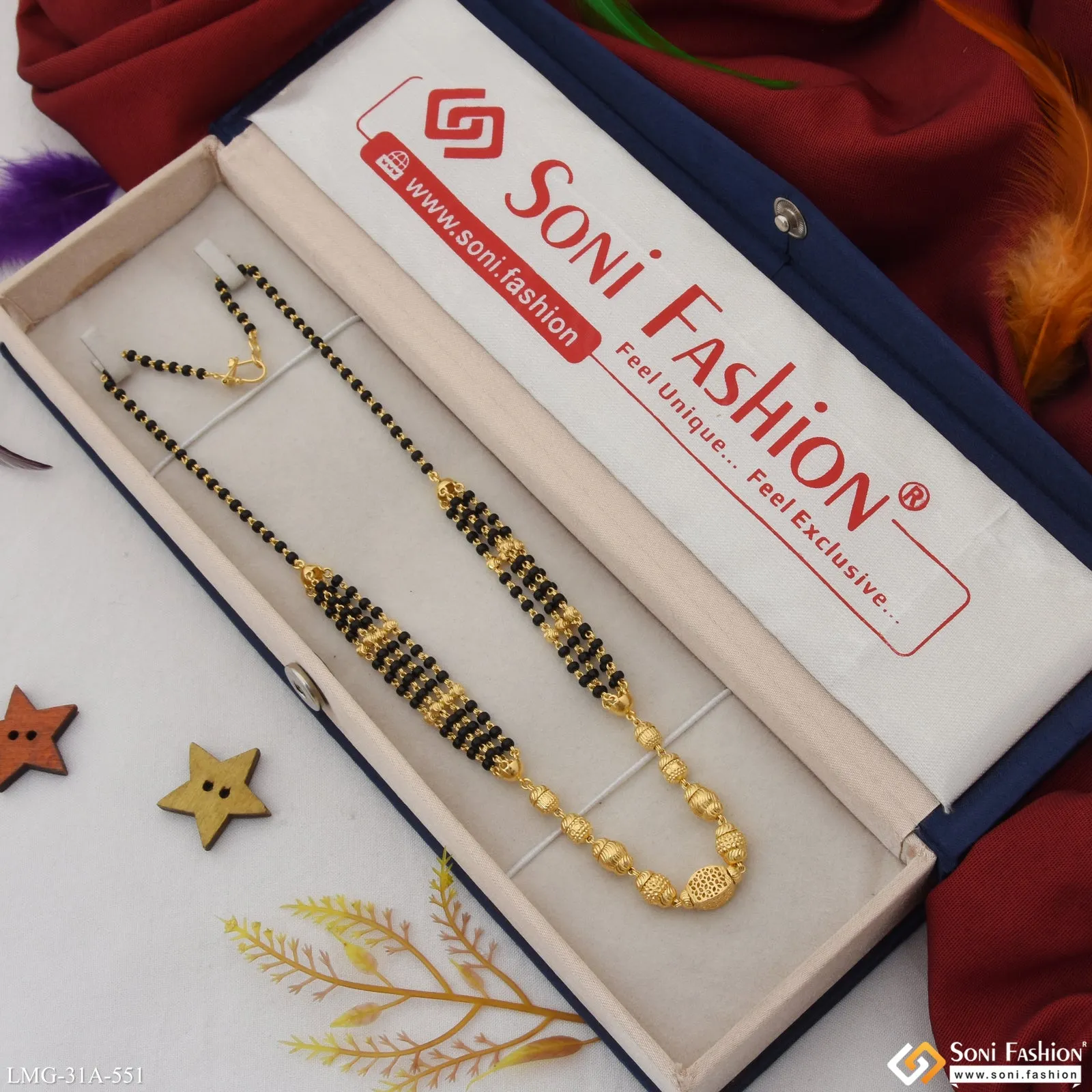 1 Gram Gold Plated Dazzling Design Mangalsutra for Women - Style A551