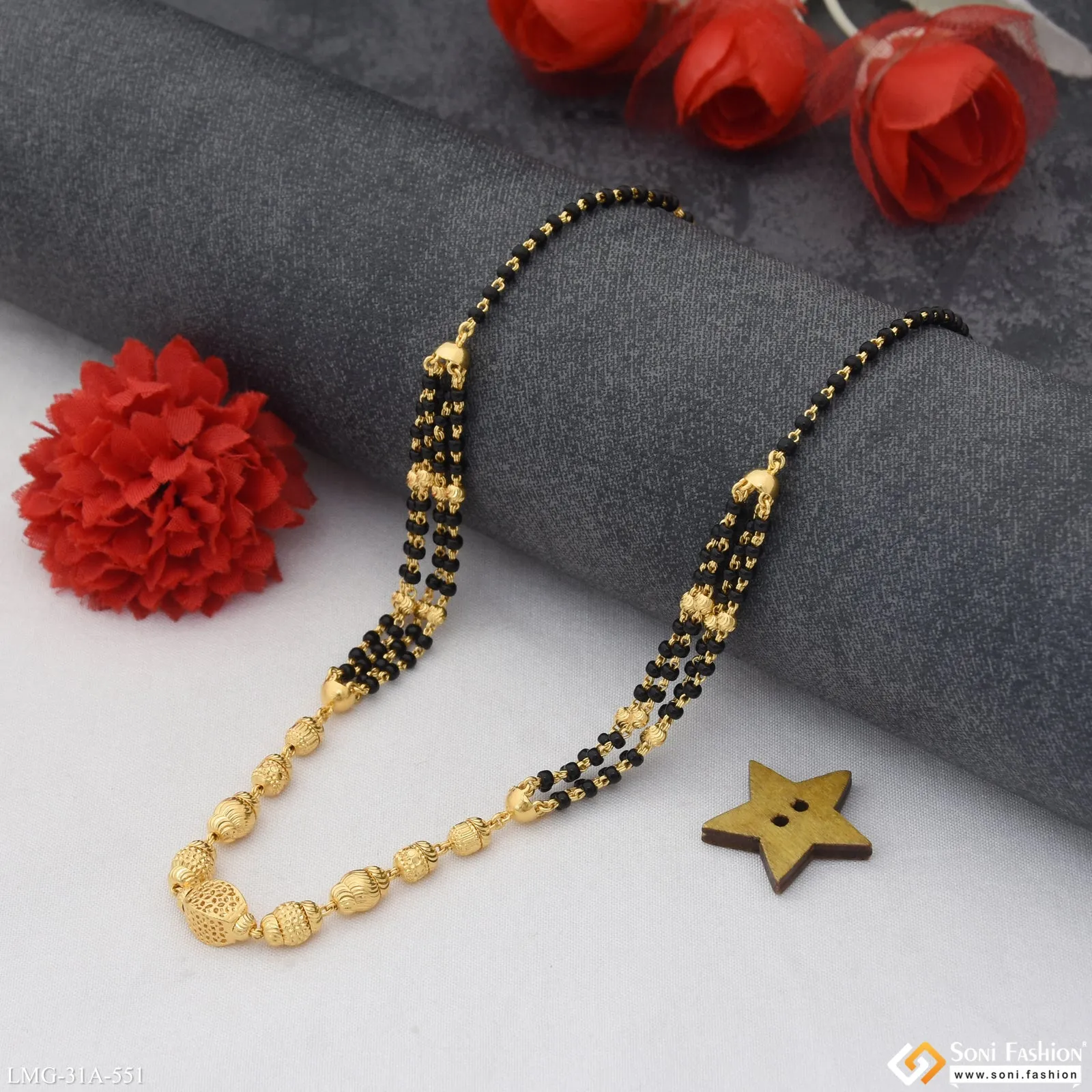 1 Gram Gold Plated Dazzling Design Mangalsutra for Women - Style A551