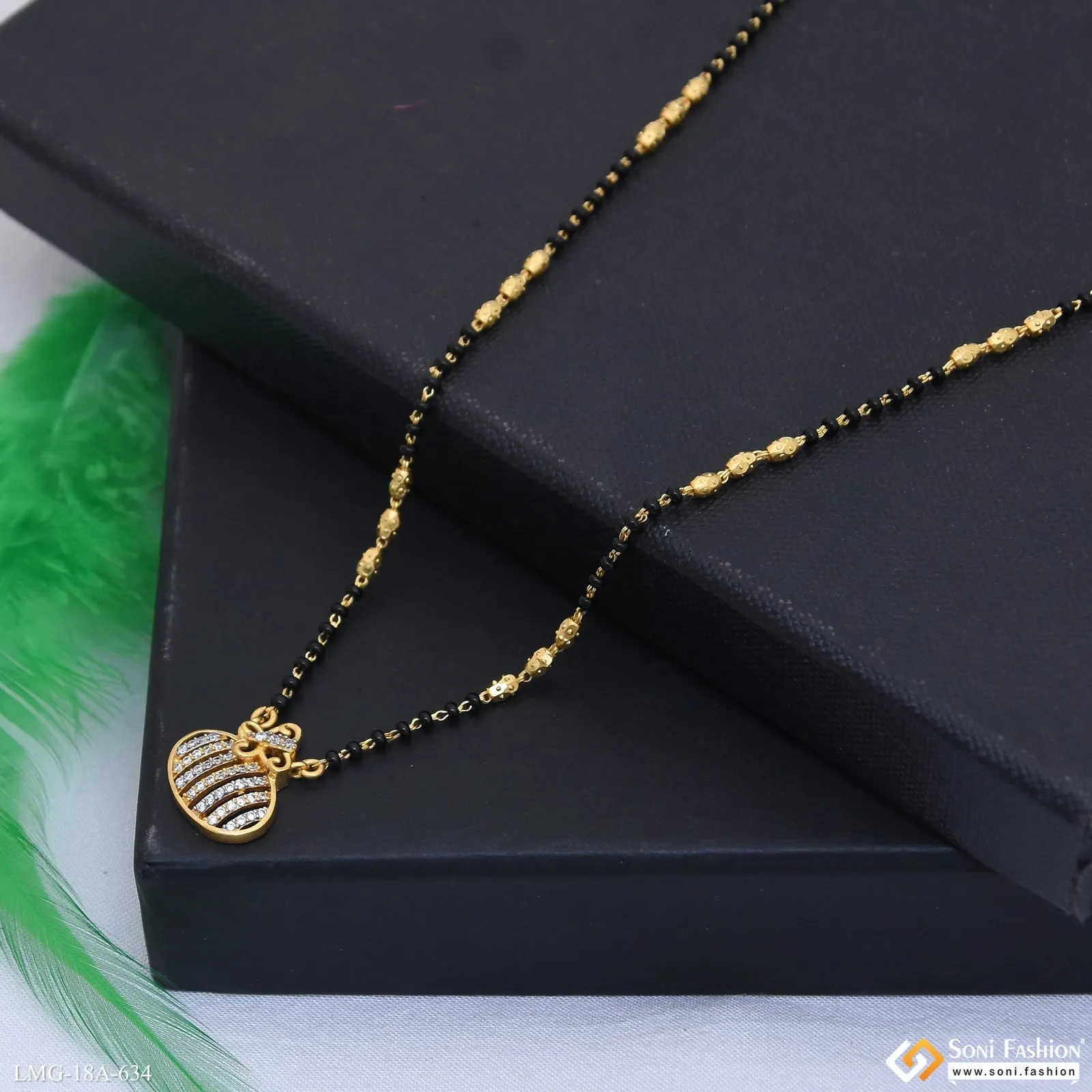 1 Gram Gold Plated Dazzling Design Mangalsutra for Women - Style A634