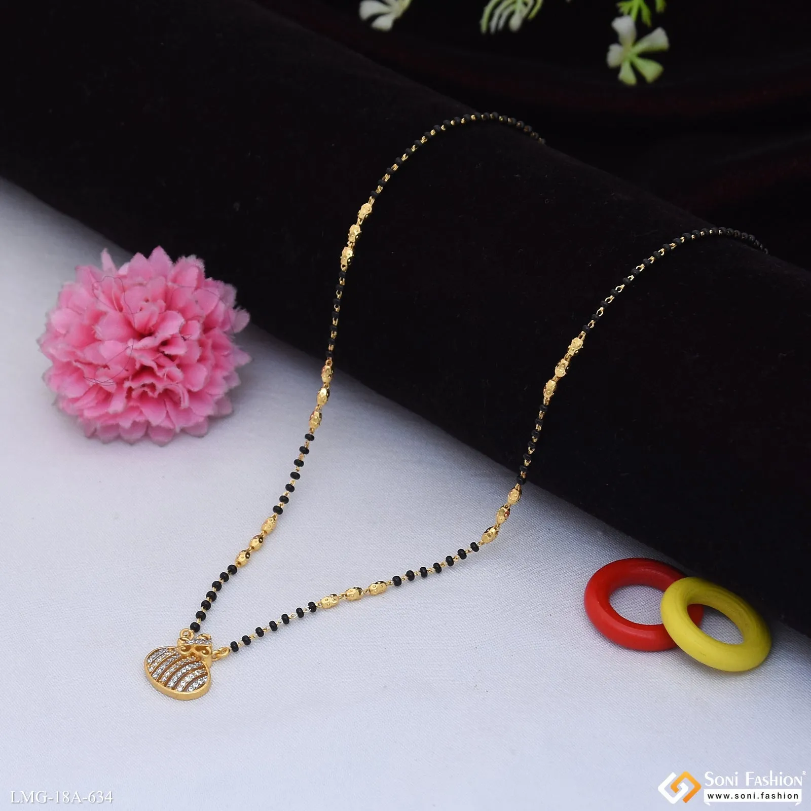 1 Gram Gold Plated Dazzling Design Mangalsutra for Women - Style A634