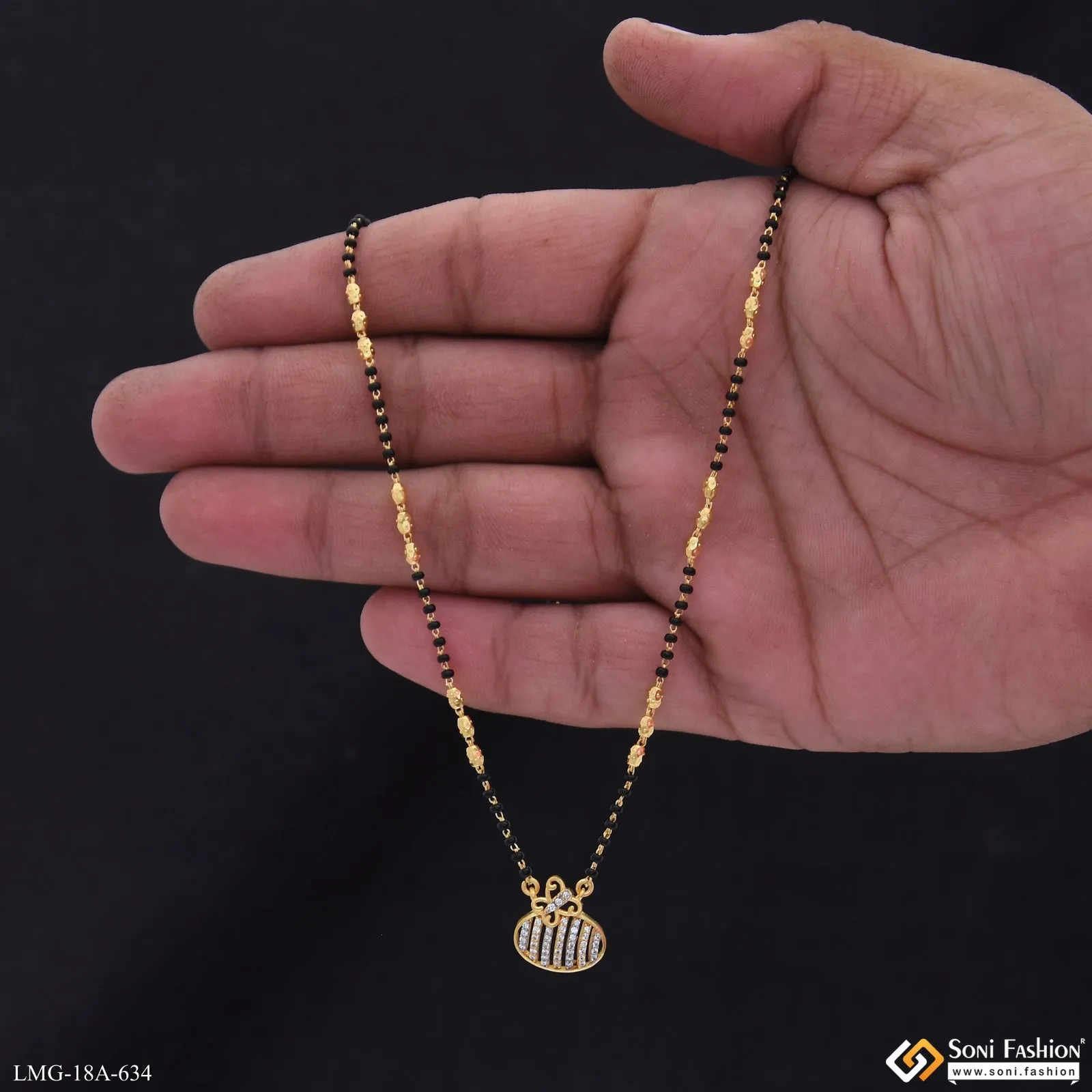 1 Gram Gold Plated Dazzling Design Mangalsutra for Women - Style A634