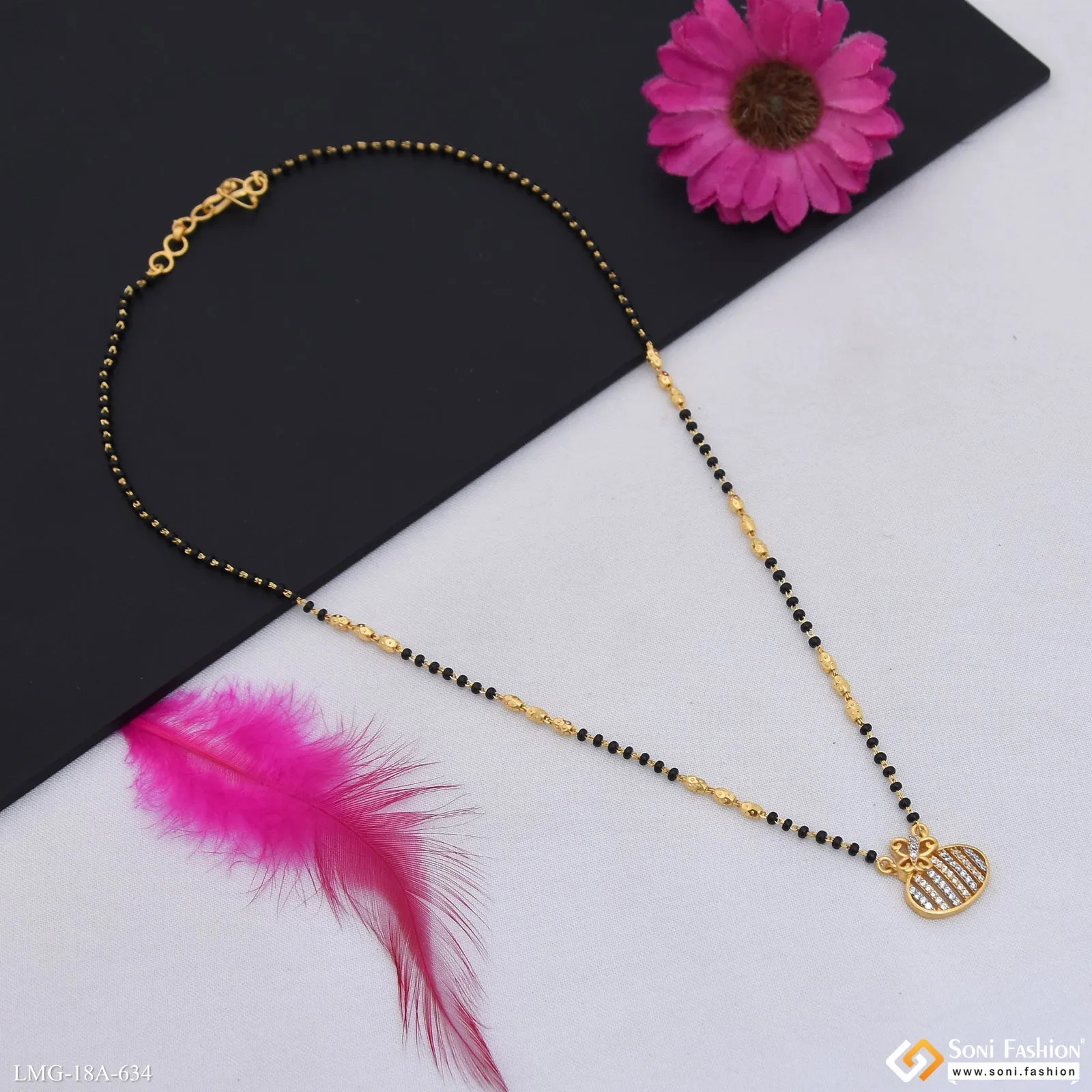 1 Gram Gold Plated Dazzling Design Mangalsutra for Women - Style A634