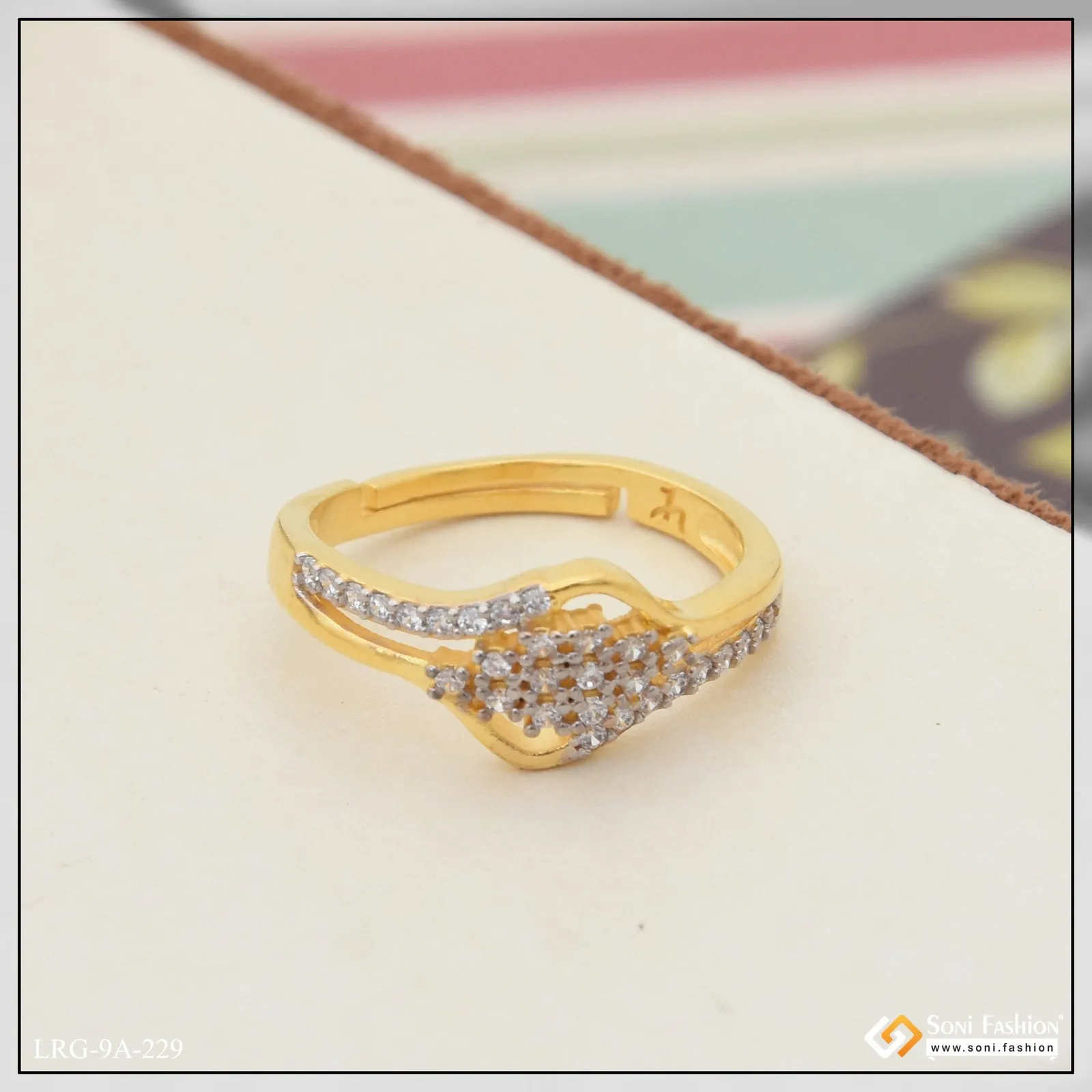 1 Gram Gold Plated Dazzling Design Ring for Ladies - Style A229