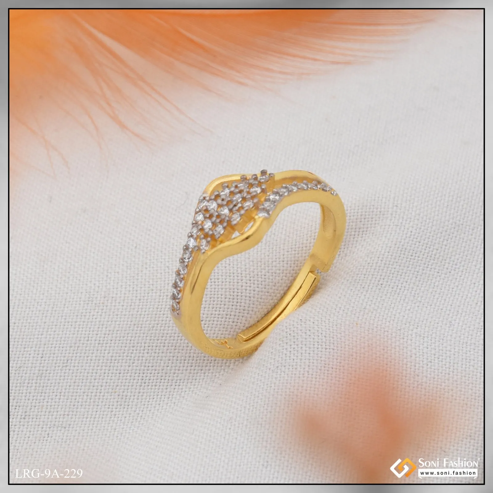 1 Gram Gold Plated Dazzling Design Ring for Ladies - Style A229