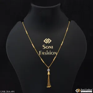 1 Gram Gold Plated with Diamond Dazzling Design Necklace for Ladies - Style A491