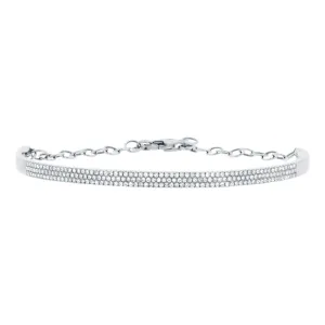14K White Gold Diamond Pave Bracelet