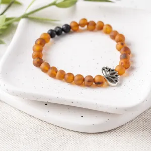 Adults | Lotus Flower   Raw Cognac Aromatherapy Bracelet