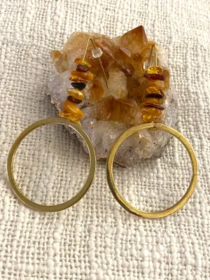 Amber Gold Earrings