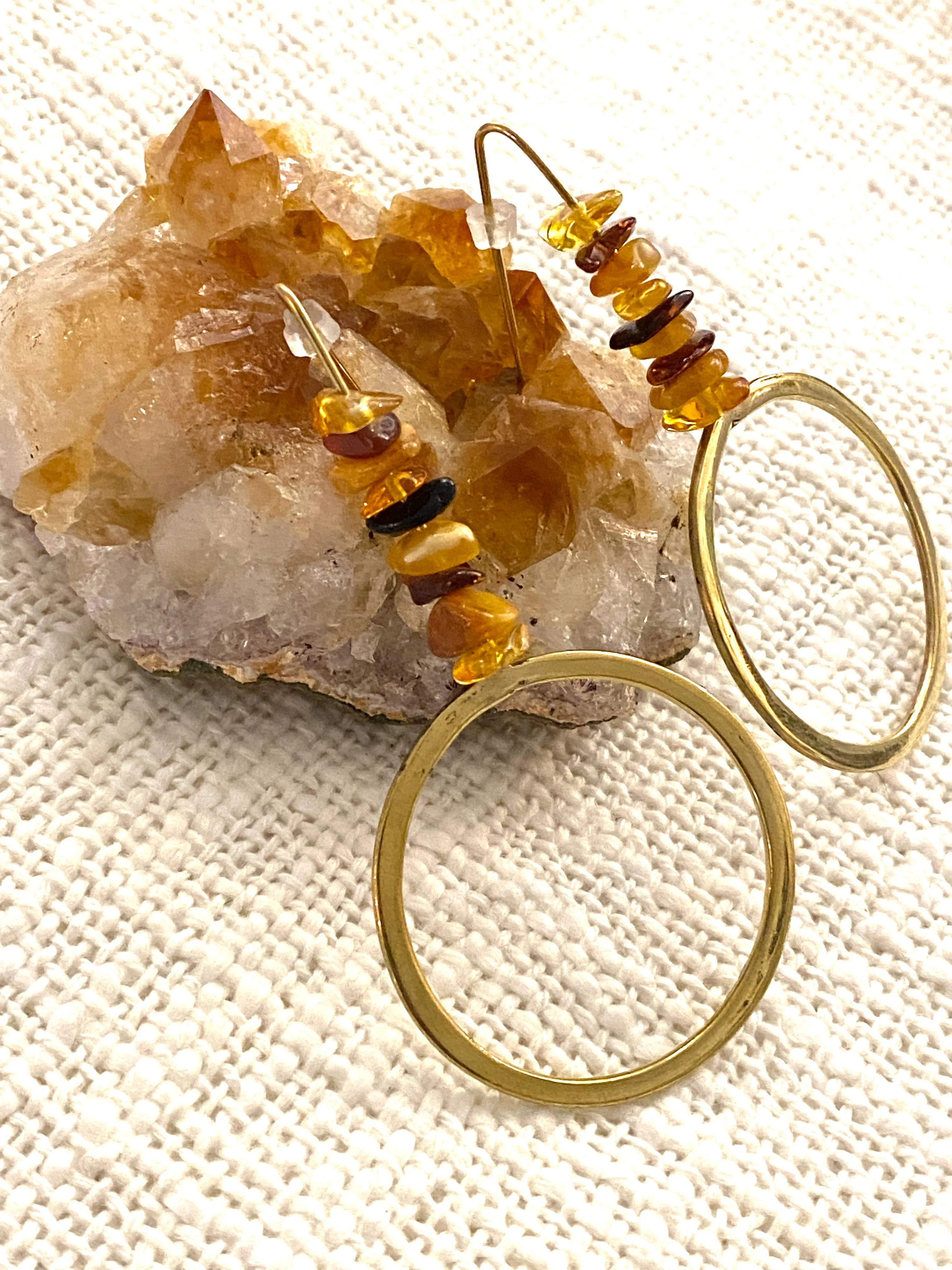 Amber Gold Earrings