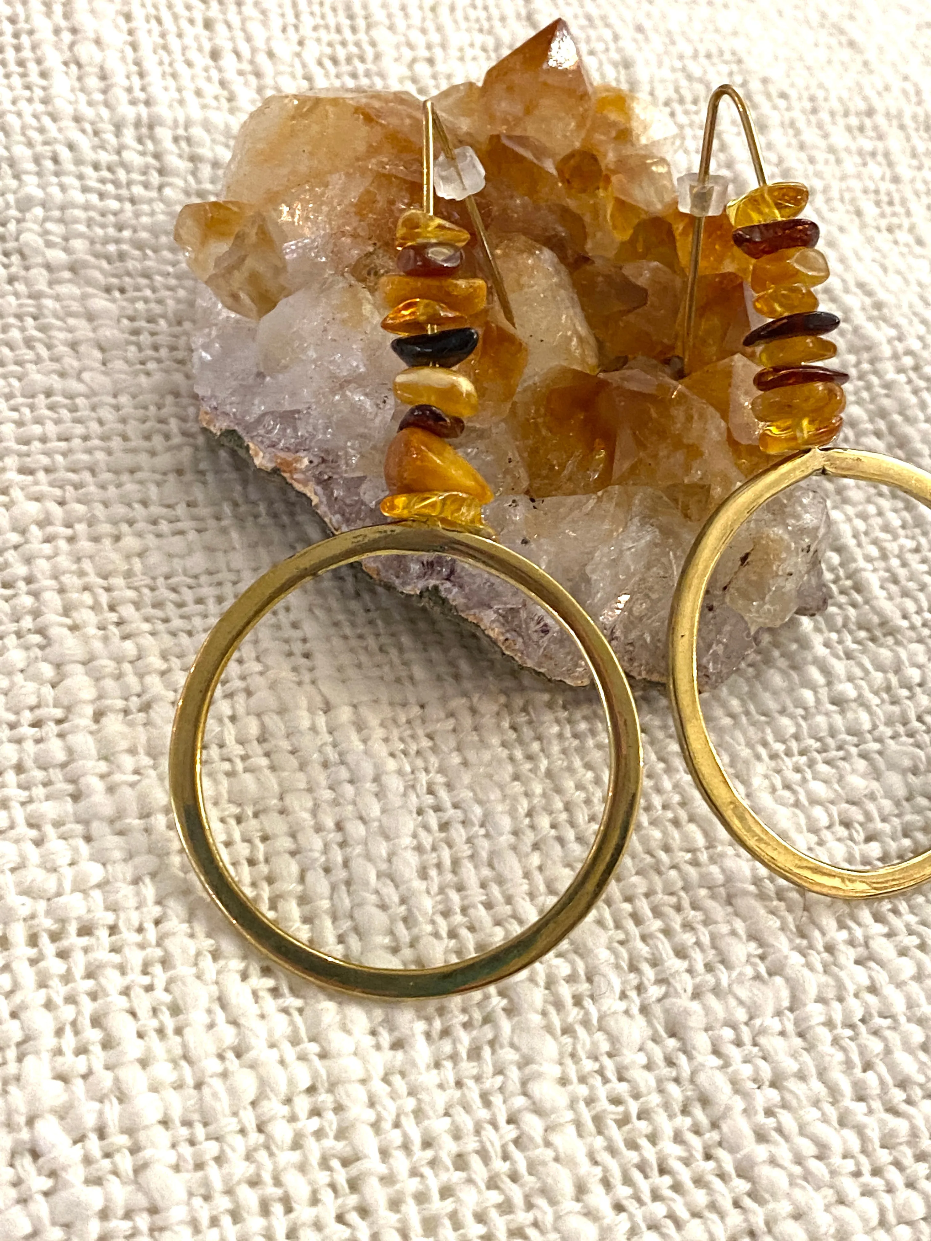 Amber Gold Earrings
