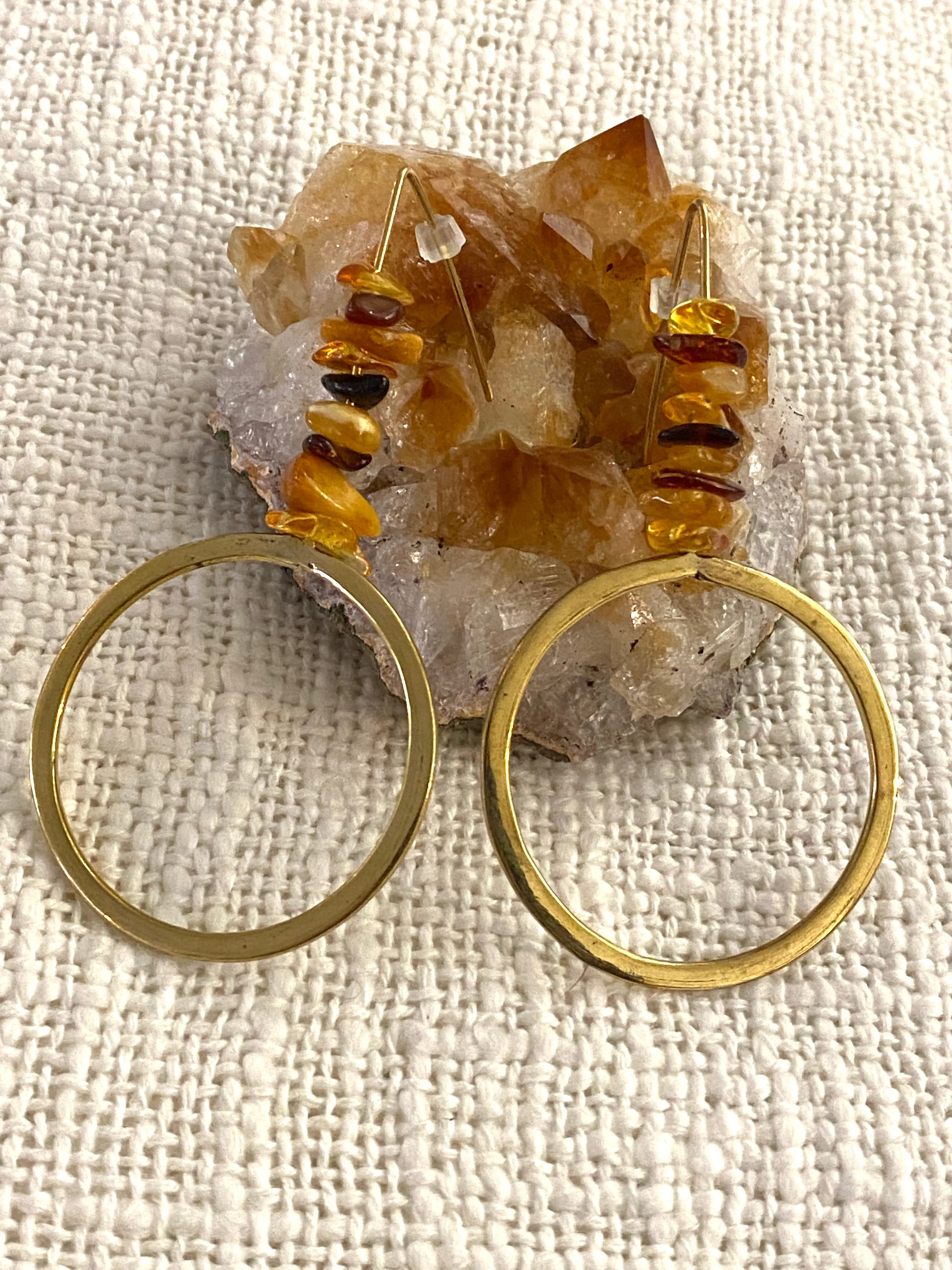 Amber Gold Earrings