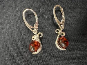 Amber/Silver Earrings