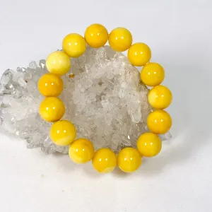 Baltic Butter Amber round beaded 12mm bracelet AMB243