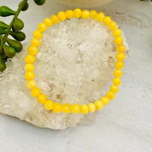 Baltic Butter Amber round beaded 5mm bracelet AMB97