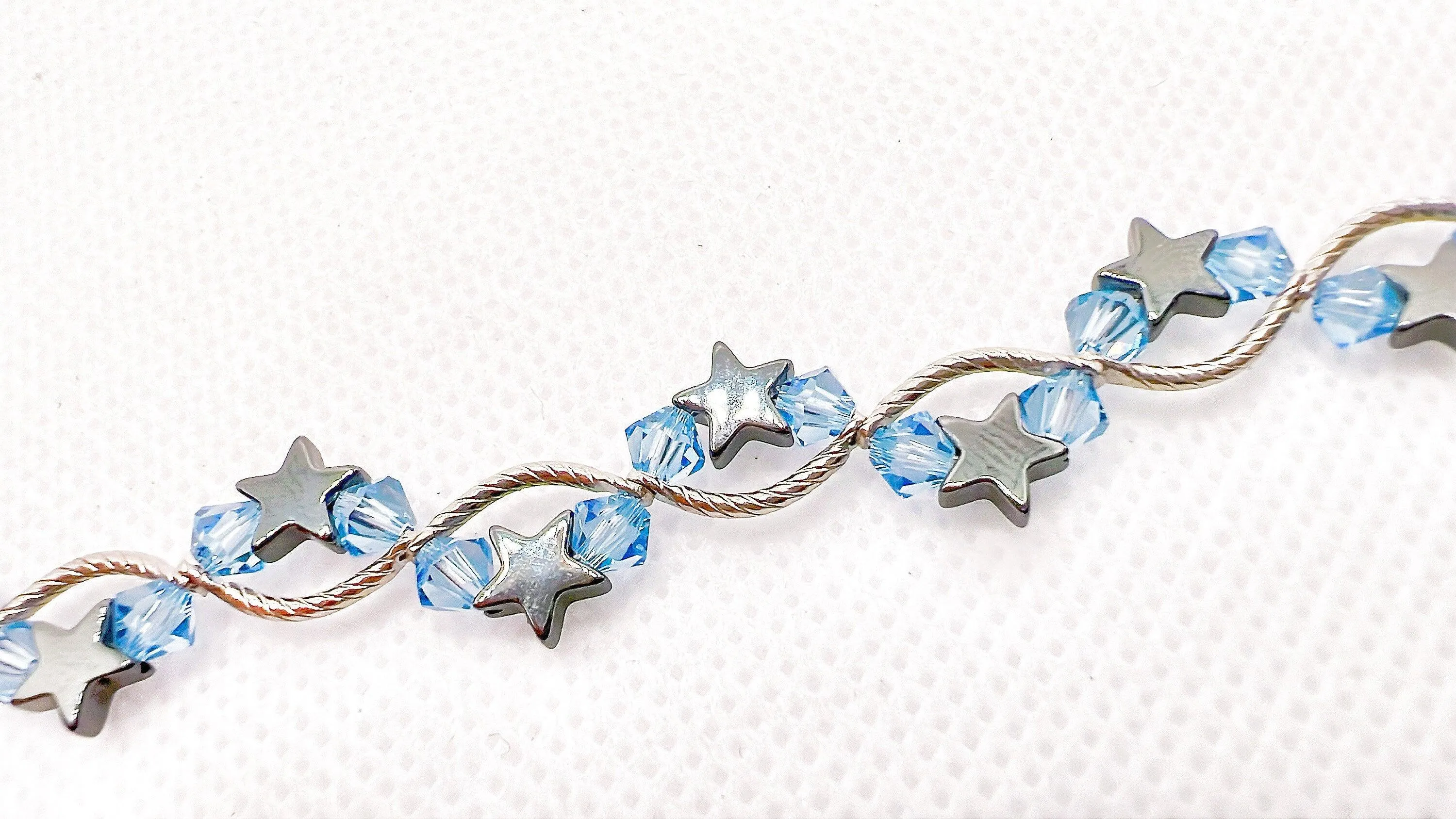 Blue Zircon Star Crystal Bracelet