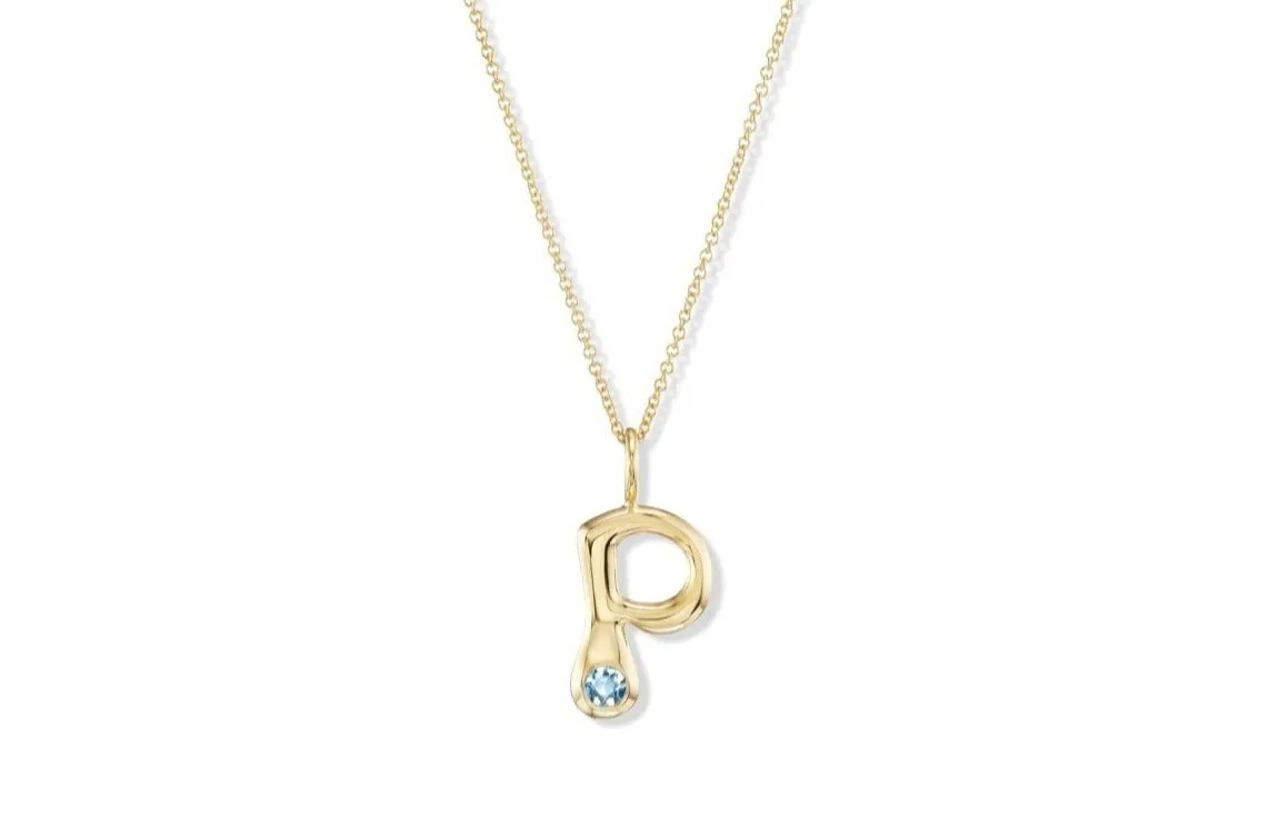 Bubble Pendant with Aquamarine