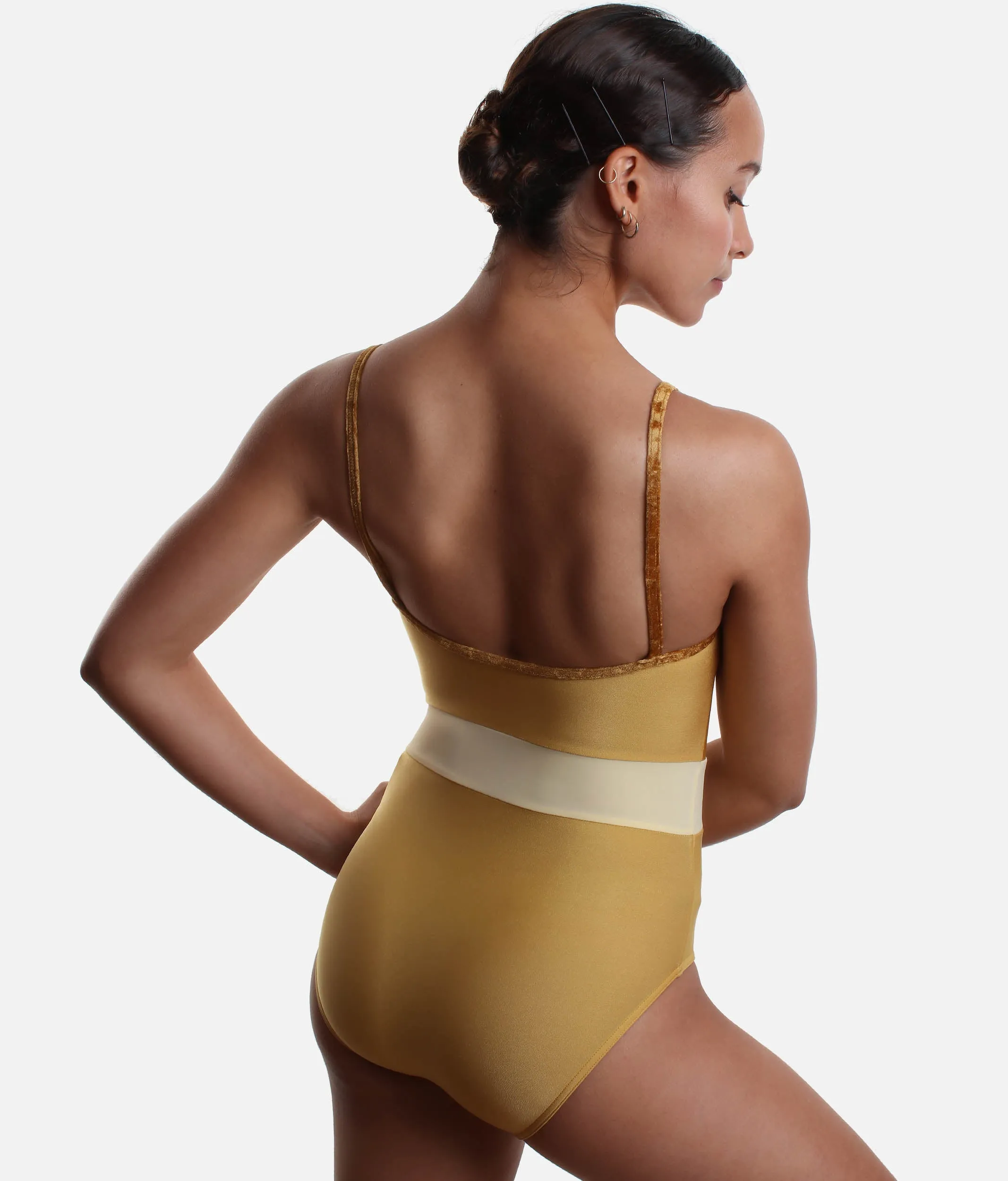 Camisole Dance Leotard, Ruched Front in Golden Glow - MICAH