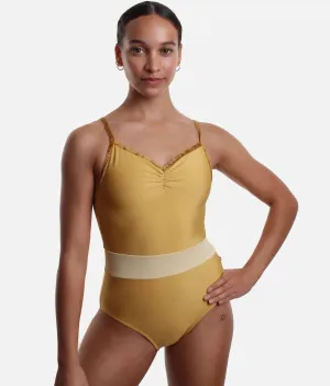 Camisole Dance Leotard, Ruched Front in Golden Glow - MICAH