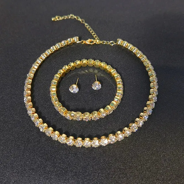 Crystal Zircon Chain Jewelry Set