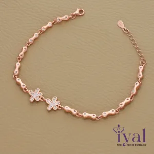 Cute Rose Gold Polish Silver Bracelet