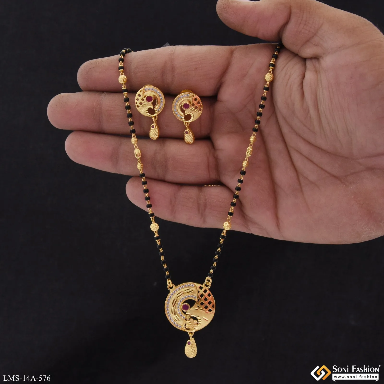 Dazzling Design Gold Plated Mangalsutra Set for Women - Style A576