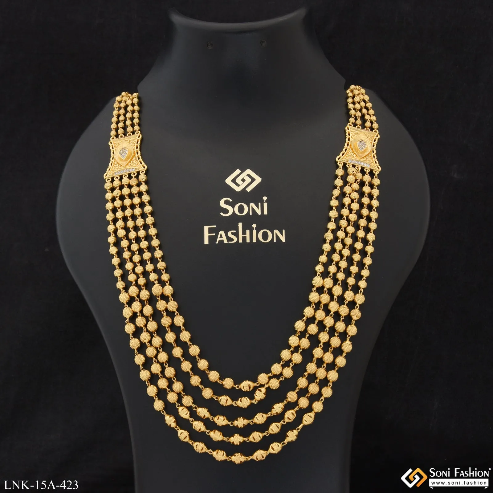 Dazzling Design Hand-Finished Design Gold Plated Mala for Women - Style A423