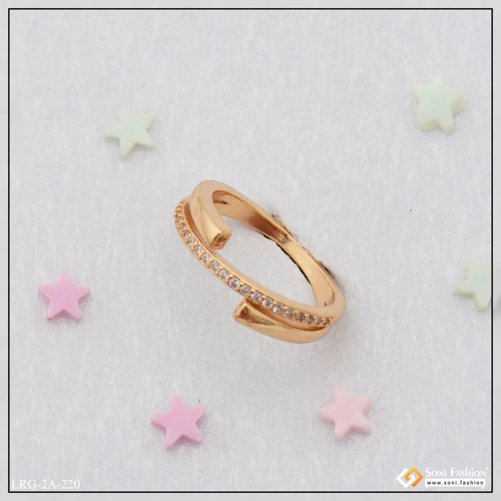 Dazzling Design Lovely Design Rose Gold Color Ring for Ladies - Style A220