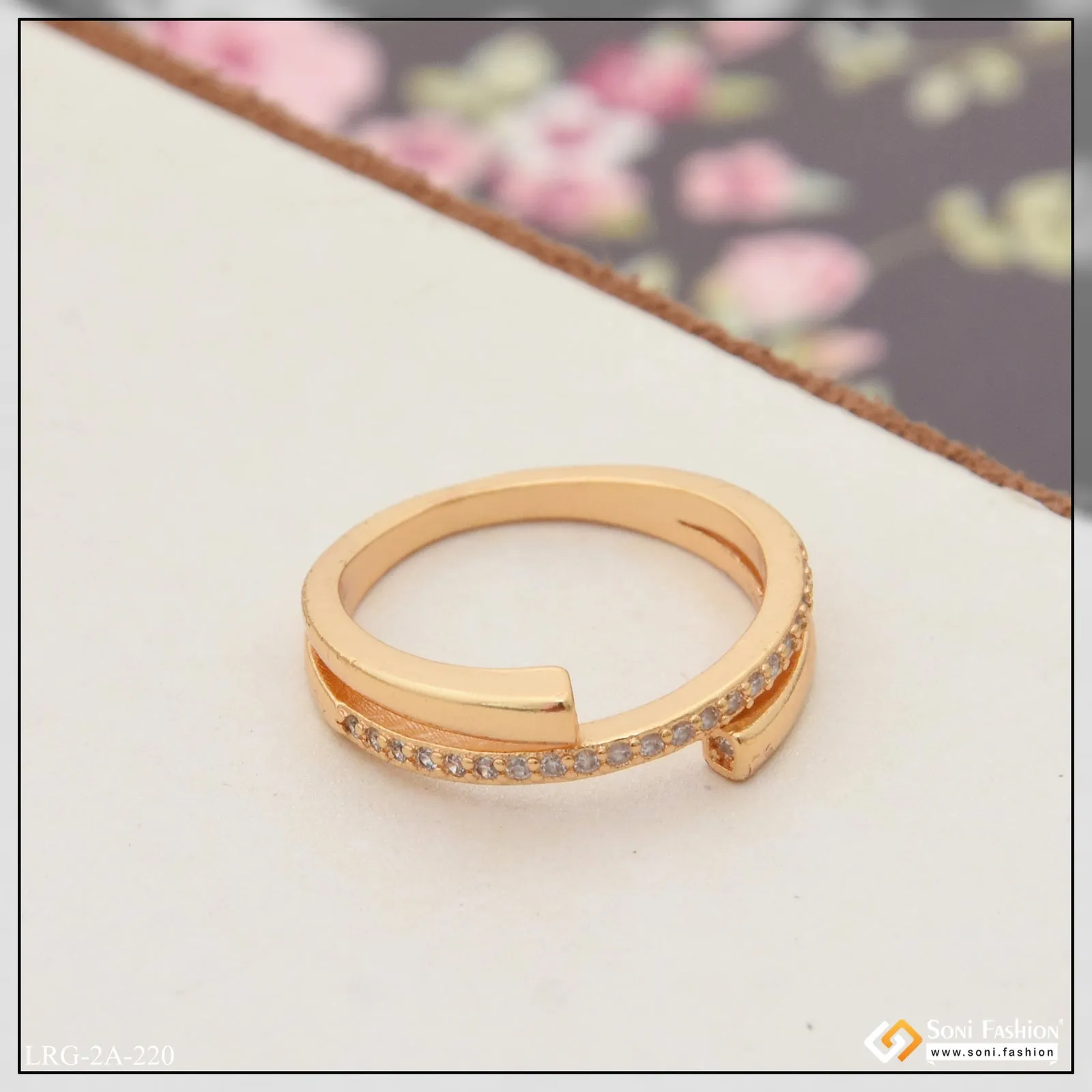 Dazzling Design Lovely Design Rose Gold Color Ring for Ladies - Style A220