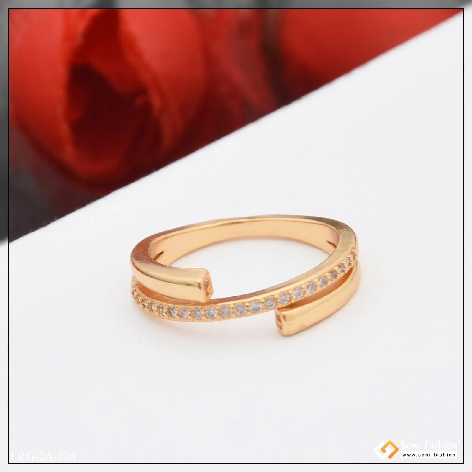 Dazzling Design Lovely Design Rose Gold Color Ring for Ladies - Style A220