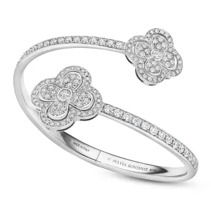 Diamond Bypass Bracelet in 18K White Gold