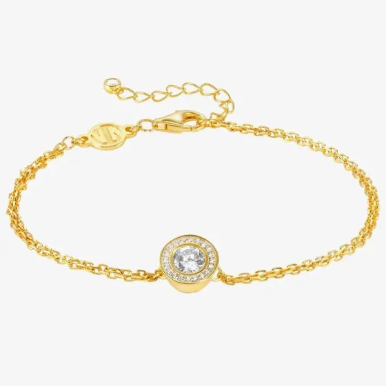 Gold Aurea CZ Collection - Pendant, Bracelet & Stud Earrings - SAVE £10