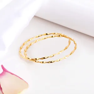 Golden Abstract 925 Sterling Silver Gold-Plated Abstract Bangle