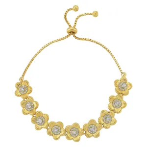 In Bloom Diamond and Zircon Slide Adjustable Bracelet