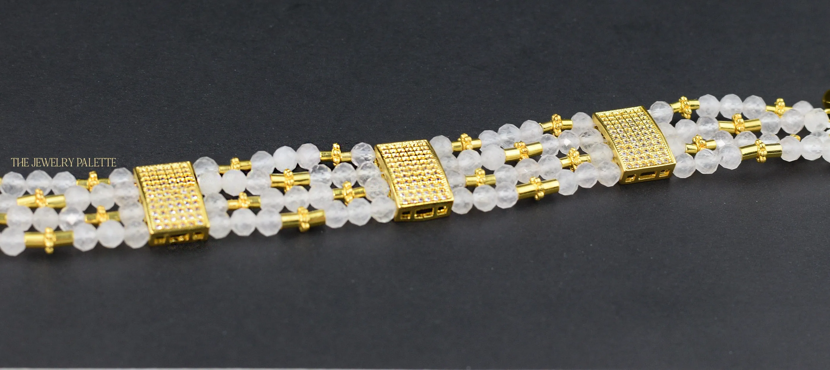 Lila multitier white quartz bracelet