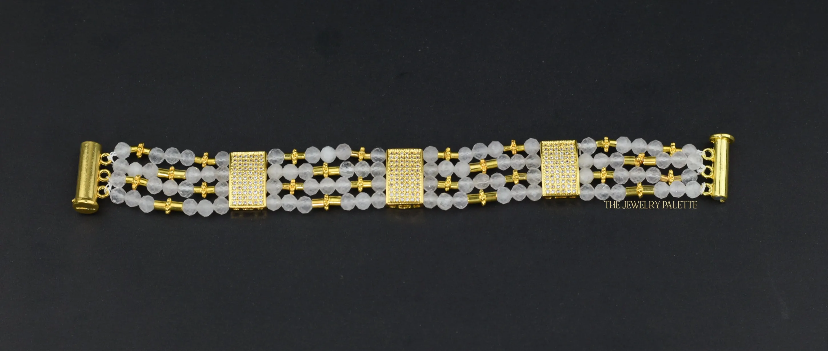 Lila multitier white quartz bracelet