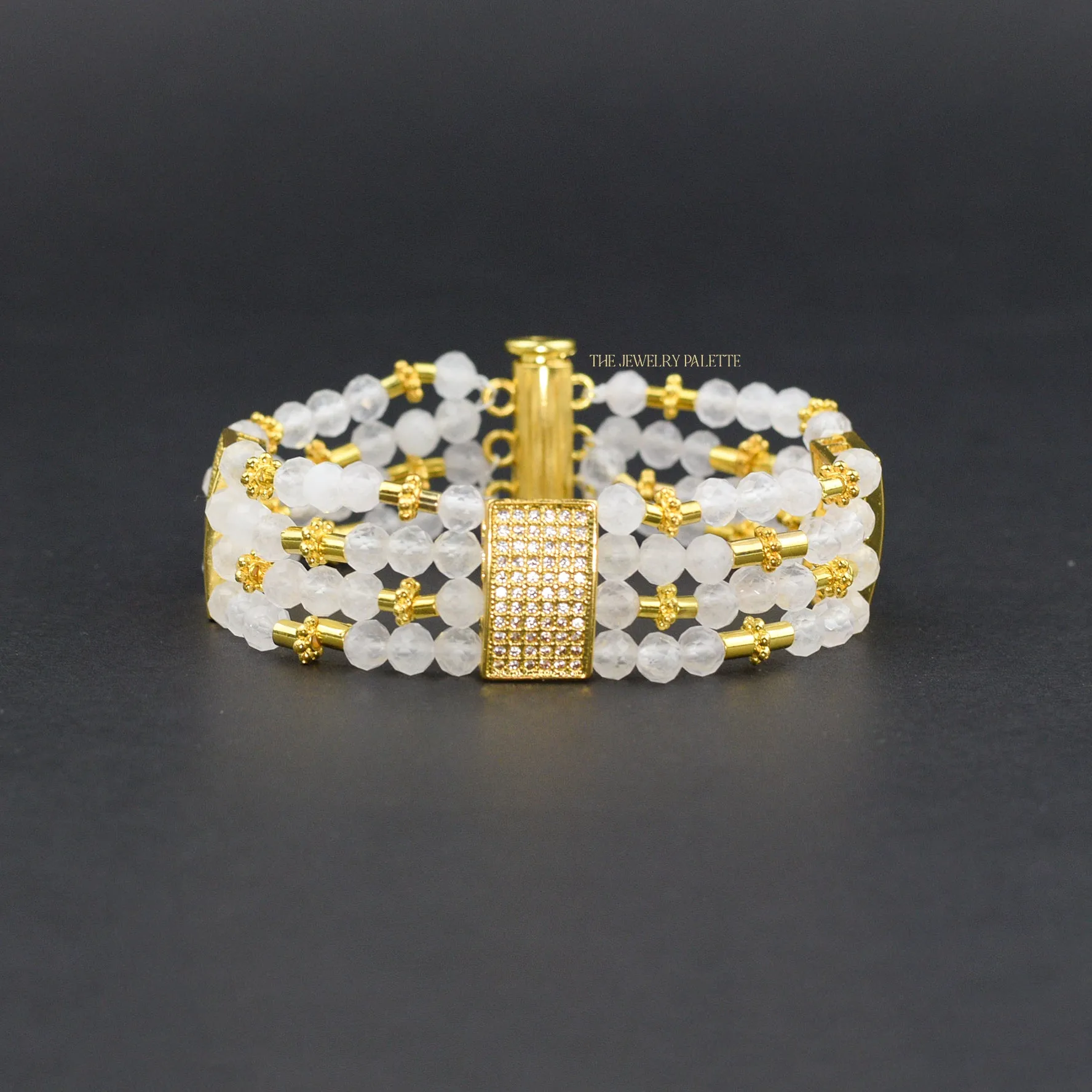 Lila multitier white quartz bracelet