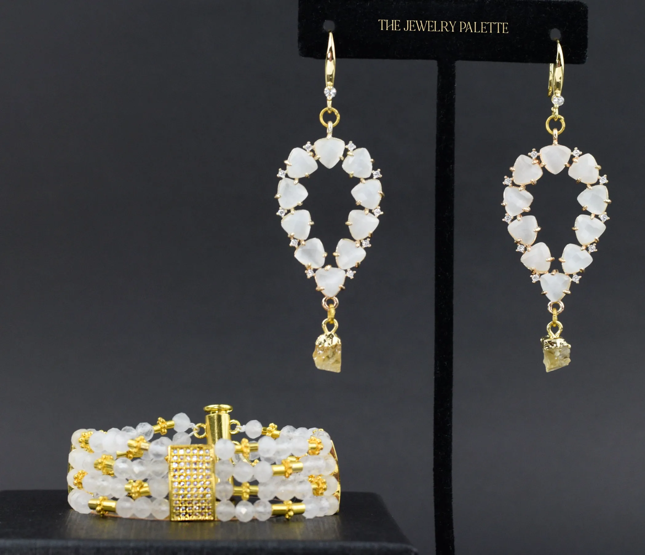 Lila multitier white quartz bracelet
