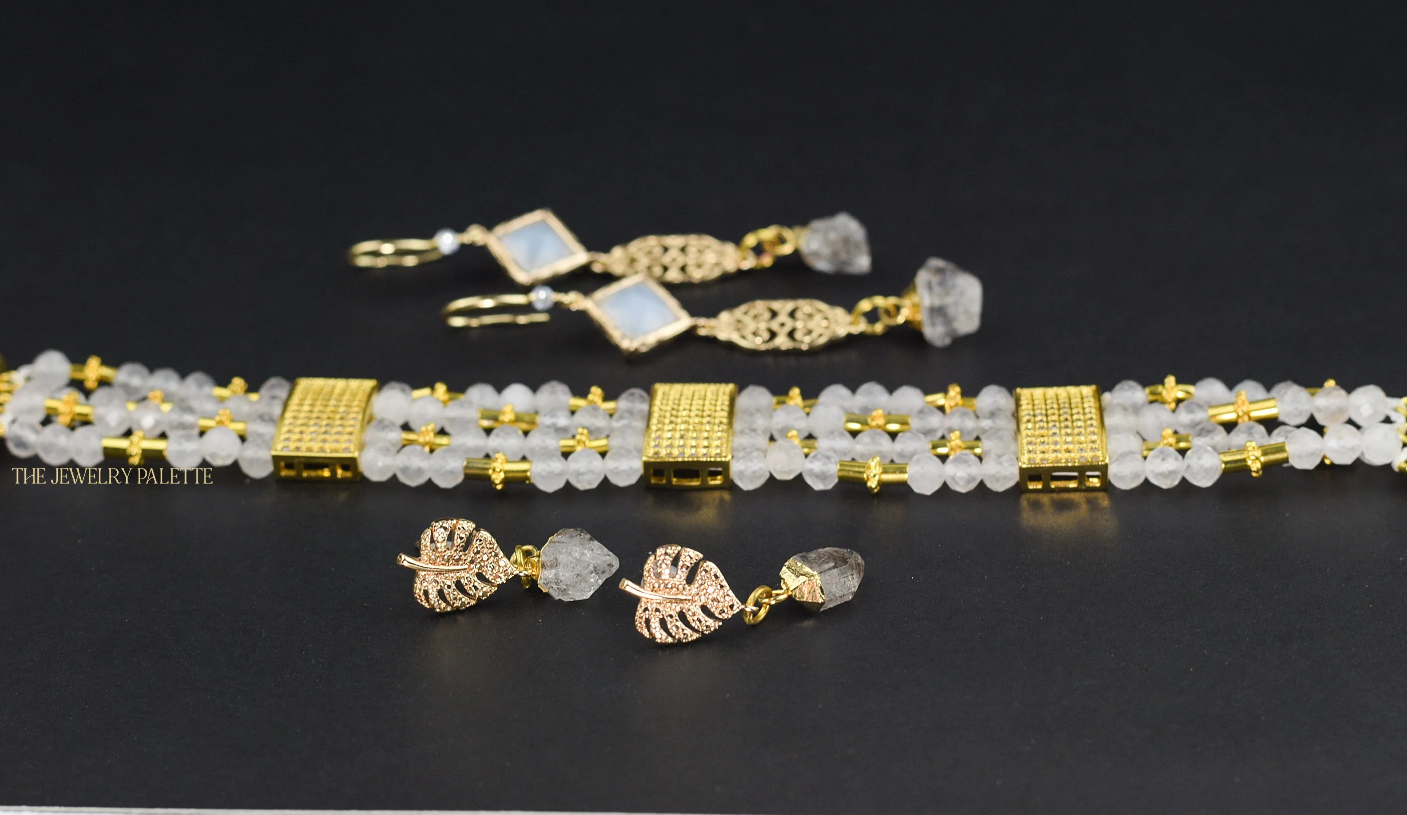Lila multitier white quartz bracelet
