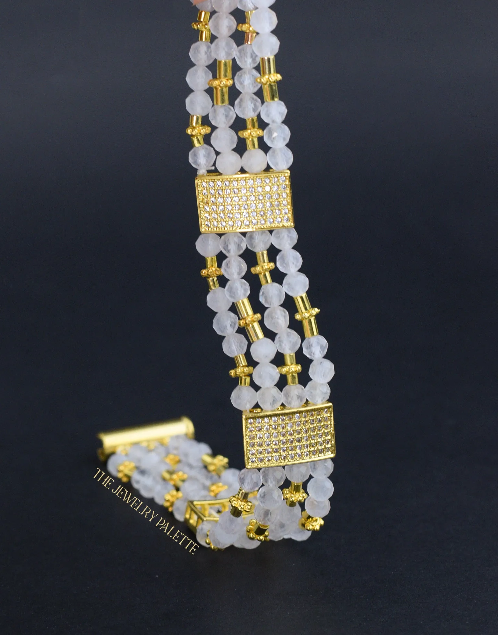 Lila multitier white quartz bracelet