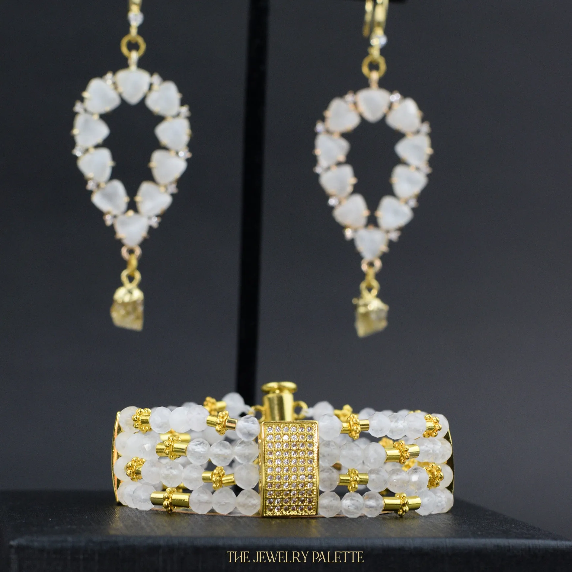 Lila multitier white quartz bracelet