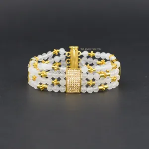 Lila multitier white quartz bracelet