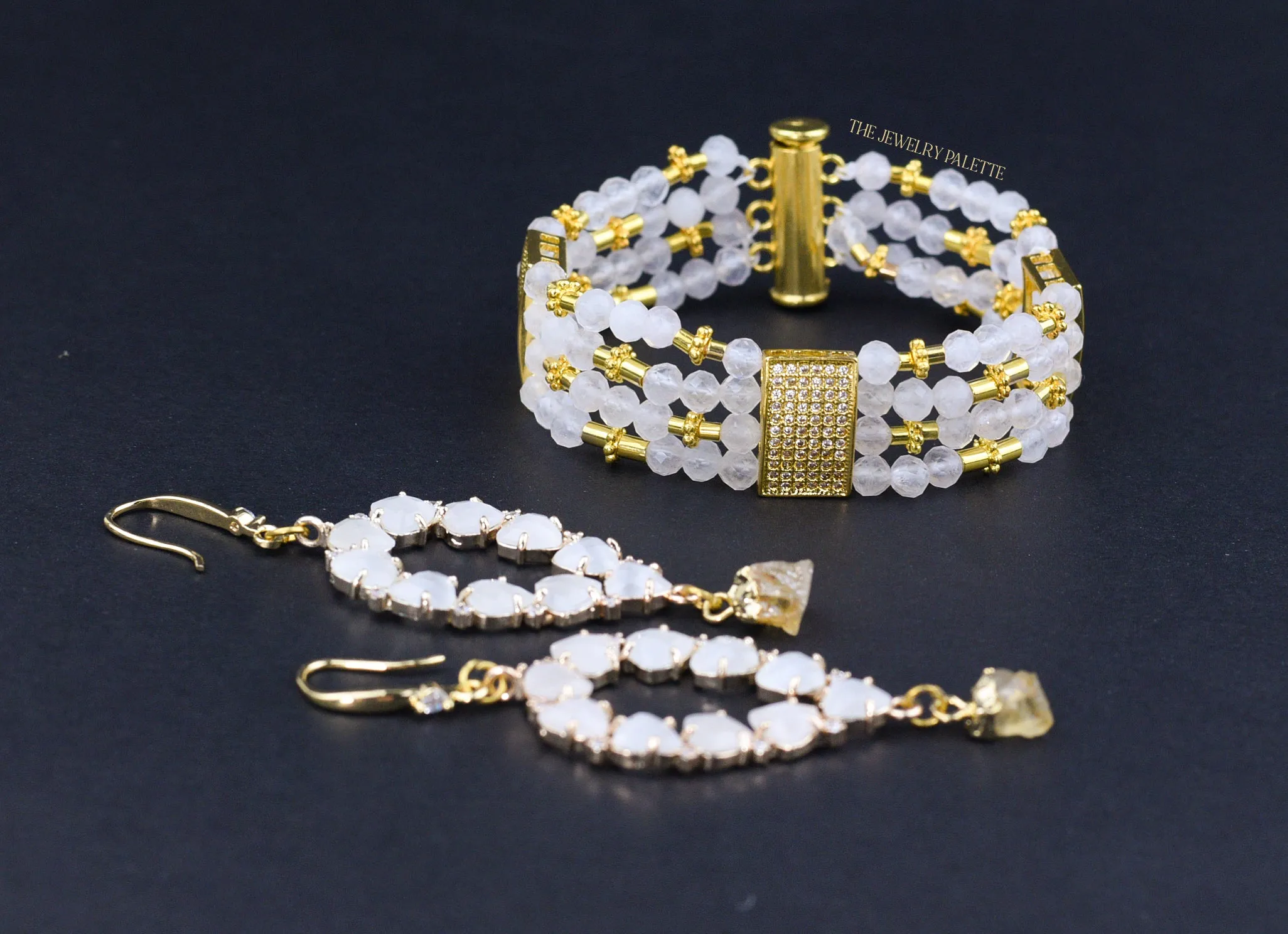 Lila multitier white quartz bracelet