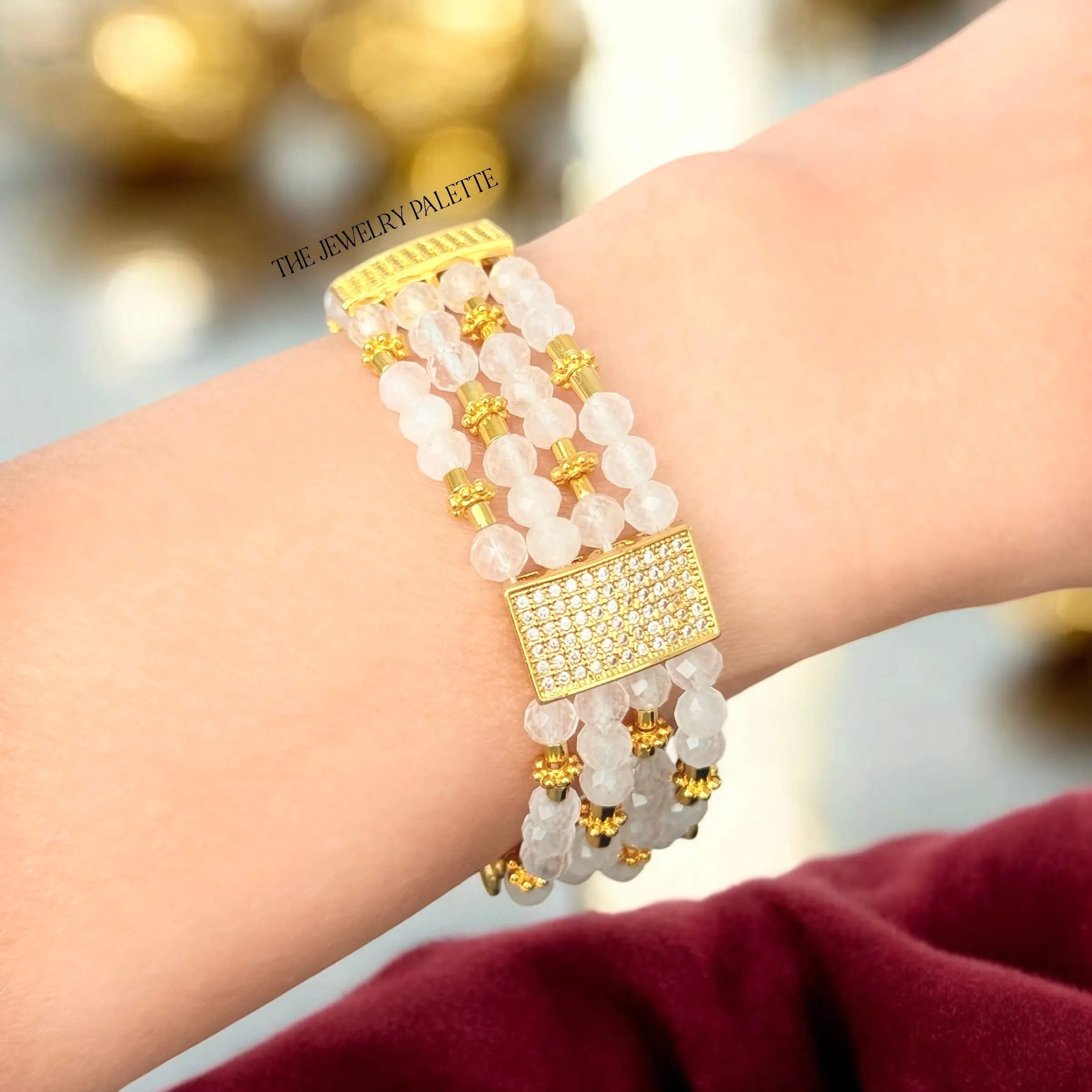 Lila multitier white quartz bracelet