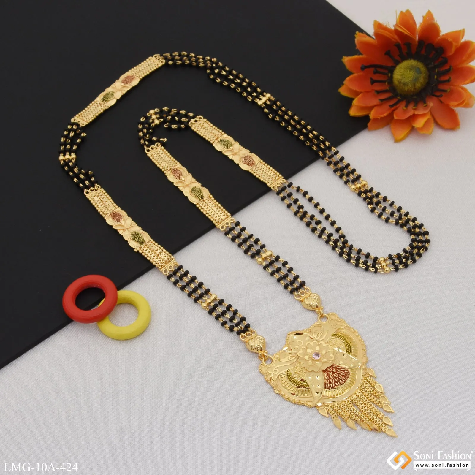 Lovely Design Dazzling Design Gold Plated Mangalsutra for Women - Style A424
