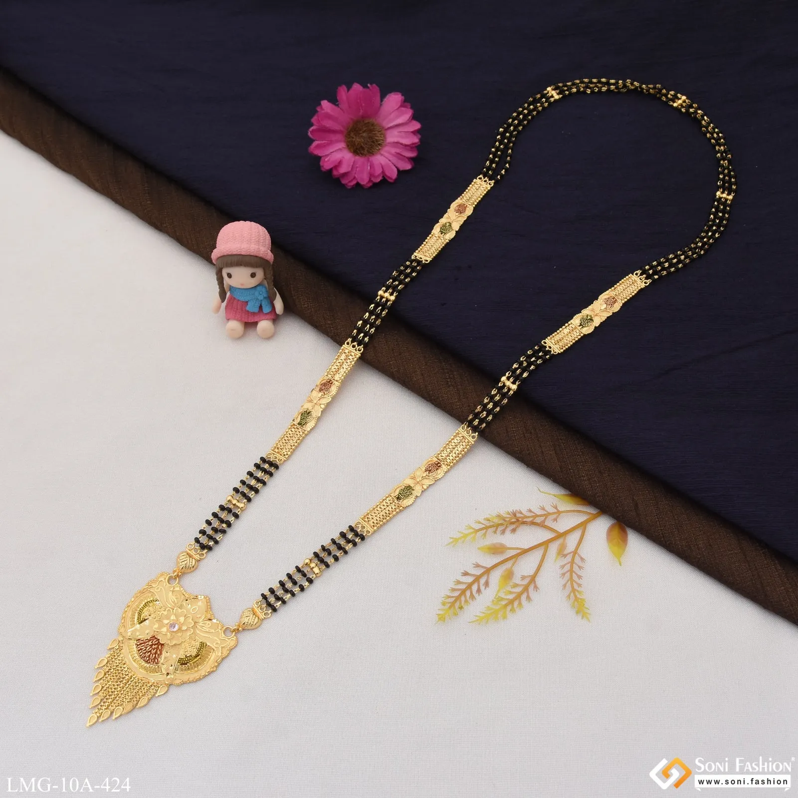Lovely Design Dazzling Design Gold Plated Mangalsutra for Women - Style A424