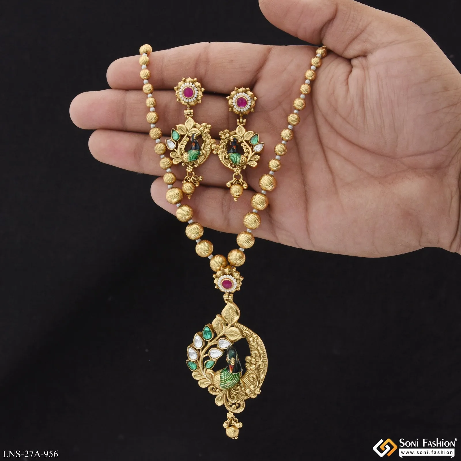 Magnificent Design Gold Plated Necklace Set for Women - Style A956