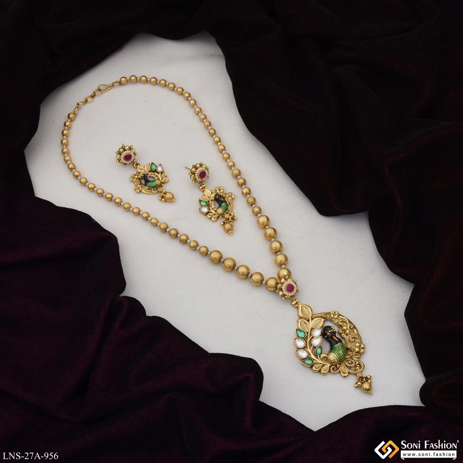 Magnificent Design Gold Plated Necklace Set for Women - Style A956