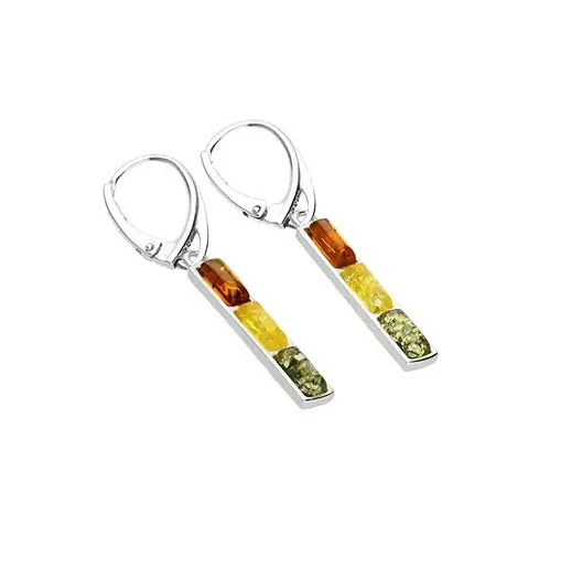 MILENA Amber Multi Stone Silver Earrings